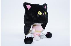 China Soft Plush Cat Hat , 100% Polyester Material Washable Baby Black Cat Hat supplier