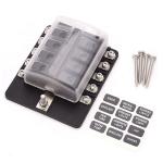 100A Input 30A Output 10P Blade Fuse Holder 10 Way ATO Fuse Block with Stickers for sale