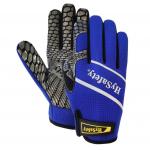 Great Grip Reflective printing Blue Auto Mechanic Gloves Silicone Dots Palm for sale