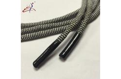 China Black And White Custom Shoelace Silicone Dipped Tips Round Shoelace supplier