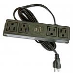 Dedicated 3 Hole Bracket Plastic Conference Table Socket Row Plug With USB Charging For Computer Room for sale