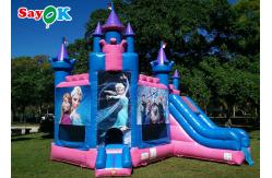 China Waterproof Inflatable Bounce House Princess Frozen Carriage Bouncy Castle With Slide supplier