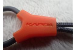 China Debossed Logo Irregular Shape Rope Rubber Zipper Puller For Mountain Climbing Bags supplier