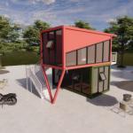 Steel Prebuilt Container Homes , Mobile Living Container House Modular for sale
