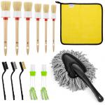 13pcs Car Detail Brush Set 0.32g Cleaning Towel SGS Regular Size for sale
