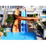 Rainbow Racing Curved Swimming Pool Water Slide Combo CE RoHS Approved for sale