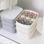 White 10 Grid Socks And Underwear Storage Compartment Box Foldable