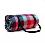Acrylic Fabric Checkered Picnic Floor Mat With Waterproof PEVA Backing