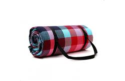China Acrylic Fabric Checkered Picnic Floor Mat With Waterproof PEVA Backing supplier