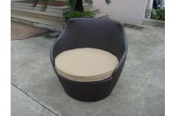 China Dark Brown Resin Wicker Obelisk Chair , Rattan Bullet Sofa Set supplier