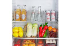 China BPA Free Clear Plastic Fridge Storage Boxes Bins 6pcs supplier