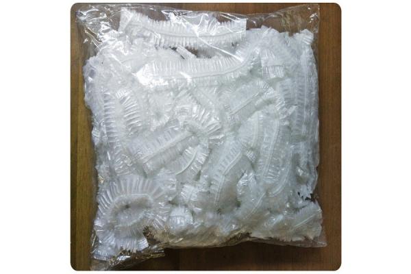 Plastic PE Shower Bath Cap Clear Disposable Waterproof For Hotel Bathroom