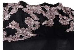China Fashion Chenille Embroidered Lace Fabric , Polyester Mesh Fabric For Dresses supplier