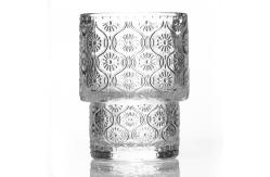 China Retro Crystal Clear Coffee Drinking Glasses Cup Ripple Glassware Embossed supplier