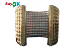 China Customized Inflatable 360 Photo Booth Shape Enclosure Gold Inflatable Backdrop Booth supplier