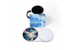 China Round And Square Coaster Blanks For Sublimation Leather Coasters With Logo supplier