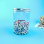 32 Oz Straight Clear Plastic Food Storage Jars With Silver Screw Lids