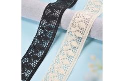 China Black Cotton Embroidery Wedding Bridal Lace Fabric 5cm Width supplier
