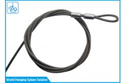 China SGS Extension Spring Safety Cable 3mm Stainless Steel Wire Rope With Loop End supplier