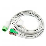 Pm5000 Pm6000 ECG Patient Cable With 3 Leads Snap Electrodes Iec 12pin for sale