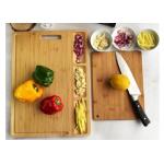 Varnished Surface Bamboo Cutting Board Set With 3 Separate Compartments