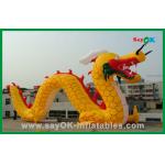 Custom Yellow Inflatable Chinese Dragon Inflatable Cartoon Characters For Activities for sale