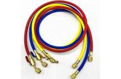 China 60 W.P 800psi Refrigerant R410a R134a Charging Hose With Ball Valves supplier
