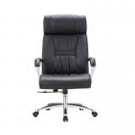 Black Executive Office Chair Rolling Swivel PU Leather Chair