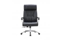 China Black Executive Office Chair Rolling Swivel PU Leather Chair supplier