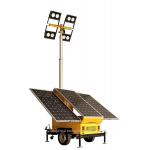 Solar Led Lighting Trailer Mounted 7 Meters Telescopic Mast For Mining Lighting for sale