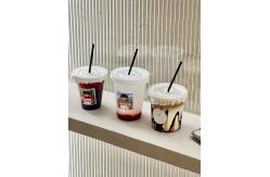 China Custom 90mm Disposable Bubble Tea Cups Smoothies Cold Coffee Drinking Plastic Pet Cups supplier