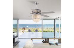 China 18w Flush Mount Crystal Chandelier Ceiling Fan supplier