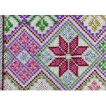 Multi Colored Cross - Stitched Embroidery Lace Fabric From Schiffli Lace Machine for sale