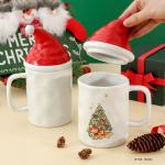 3D Festival Customized Ceramic Coffee Cups Mug With Round Handle 540ml Capacity for sale