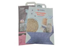 China Grease Paper Charcoal Cat Litter Biodegradable Kraft Bag Double Layer With Handle supplier