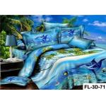 3D Reactive Printed Sheet Set Cotton Bedding Set