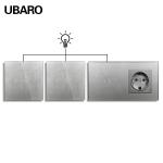 EU Standard Dual Light Switch With Red/Blue Indicator Light