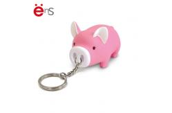 China Pig Shaped Promotional Plastic Keychain 3D For Gift Non Phthalate Pvc Material supplier
