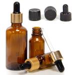 15ml 30ml Amber Essential Oil Dropper Brown Glass Bottles With Measurement Dropper for sale