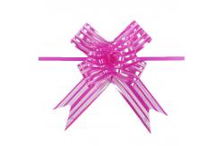 China 32*460mm Pink Ribbon Pull Bows Ridescent Lines Organza Ribbon supplier