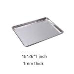 26*18 inch 1mm thick rectangle wire-in-the-rim tray aluminum alloy baking traywire-in-the-rim oven tray flat metal baking tray for sale