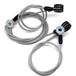 Custom Wire Rope Assemblies PVC Coated Transparent Lanyard Cable Tether Safety Strap for sale
