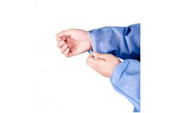 China CE Certificated Disposable Anti-Bacterial Protective Medical PP/SMS Long Lab Coat supplier
