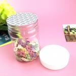 Recyclable 12oz Round airtight Plastic Jar With Black Lid