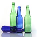 High Quality 250ml 330ml Green Clear Beer Soda Glass Bottle with Aluminum Lid