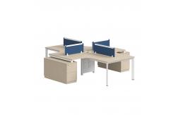 China Customized Wood 8 People Office Desk Shared Modern Partner Workstation supplier