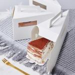Custom Kraft Paper Triangular Cake Slice Box with Twisted Handle for sale