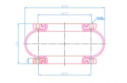 China Rubber Industrial Air Spring Air Isolator Convoluted With Flange Ring 260130H-1 supplier
