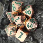 Small RPG Role Sharp Edge Luxury RPG Dice Set Neat Sharp Edges Green Metal Copper for sale