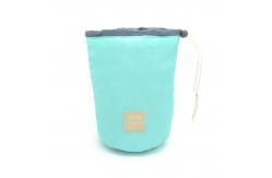 China Round Drawstring Polyester Cosmetic Bag For Travel supplier